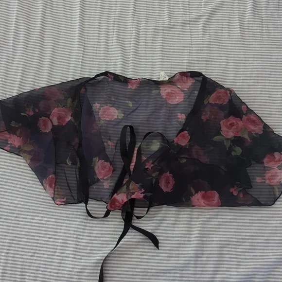 90sVINTAGE Pink Rose Ballet Wrap Skirt - Picture 2 of 7